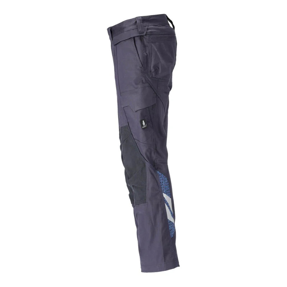 Dark Navy - Side - Mascot Mens Accelerate Knee Pad Pockets Work Trousers