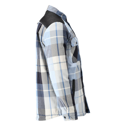 Dark Navy - Side - Mascot Mens Customised Checked Pile Shirt