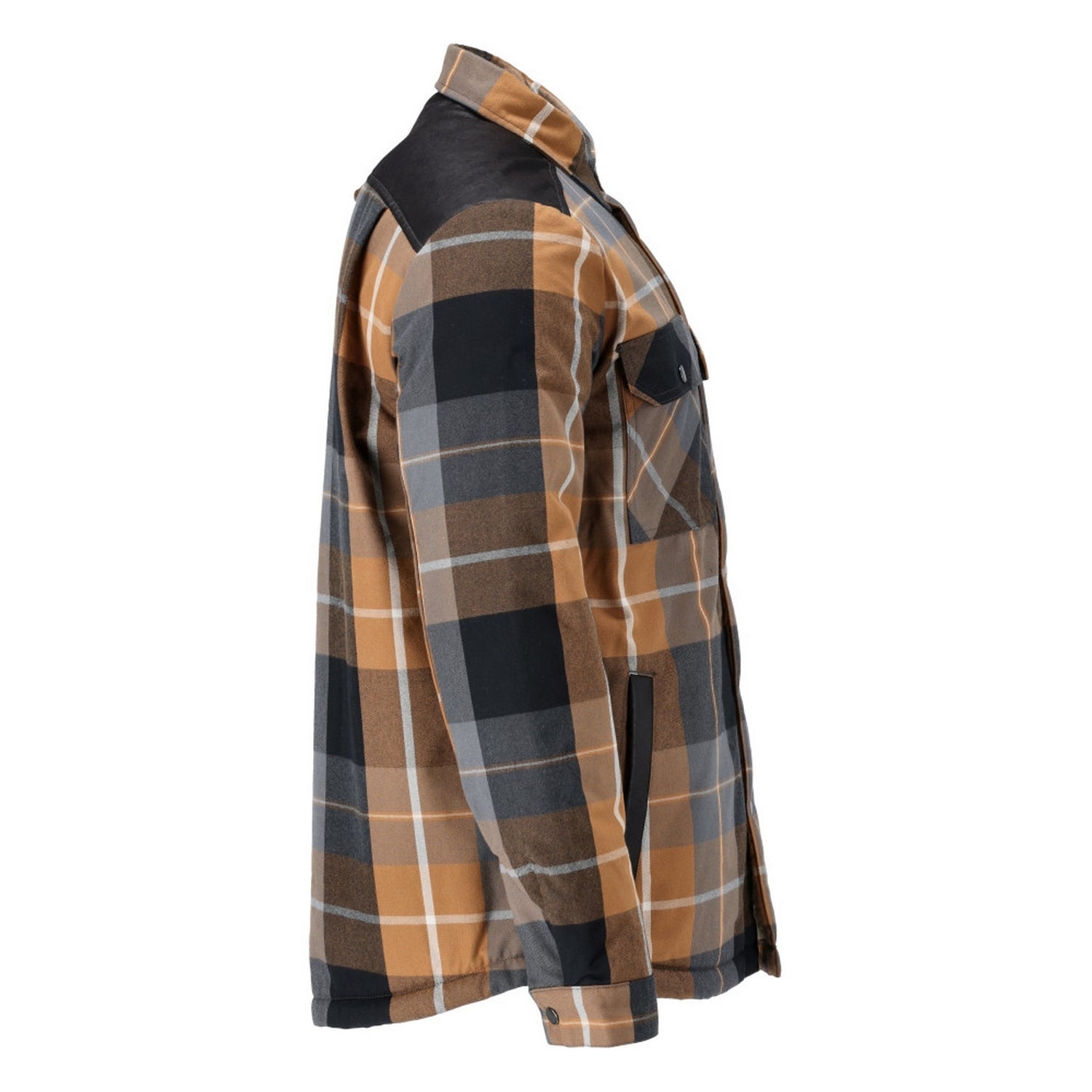 Nut Brown - Side - Mascot Mens Customised Checked Pile Shirt