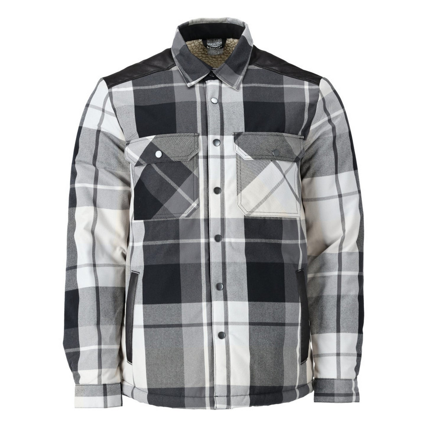 Stone Grey - Front - Mascot Mens Customised Checked Pile Shirt