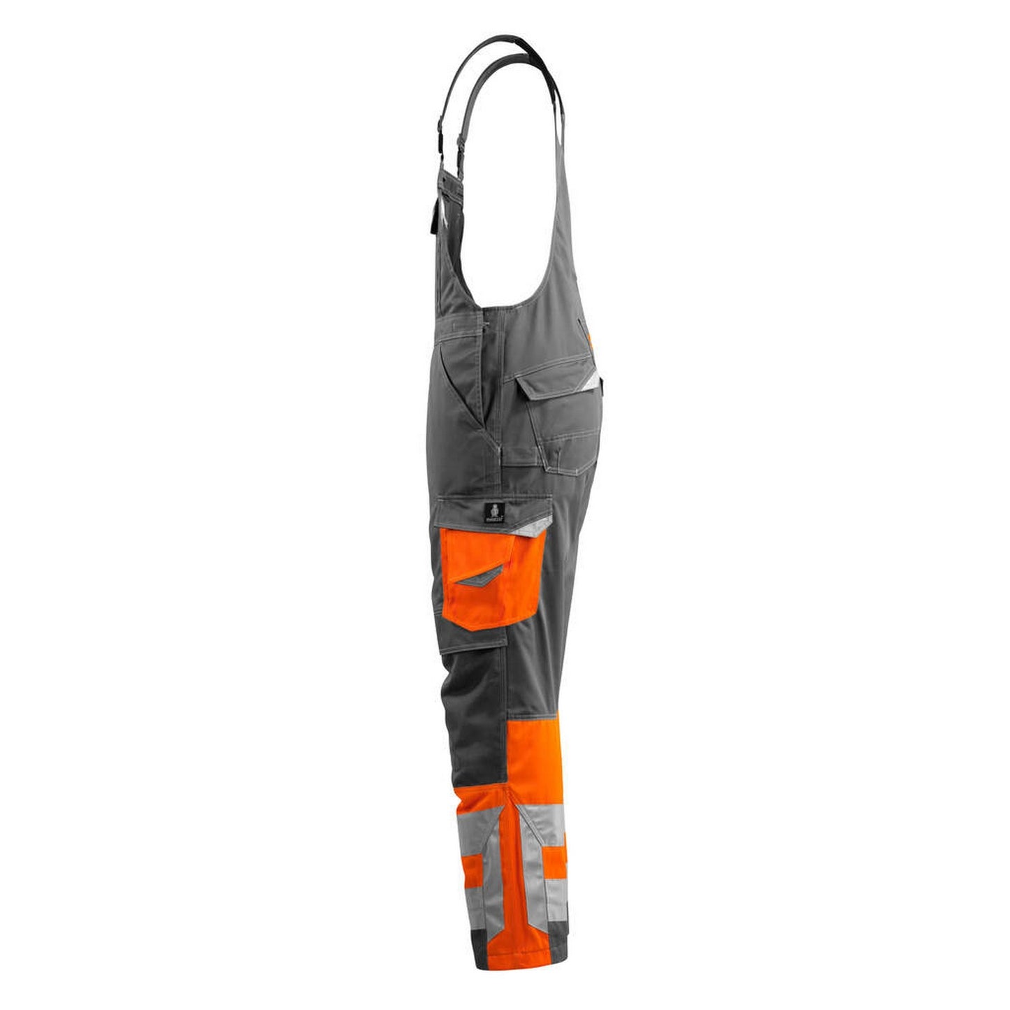 Dark Anthracite-Hi Vis Orange - Lifestyle - Mascot Unisex Adult Safe Supreme Knee Pad Pockets Bib And Brace Overall