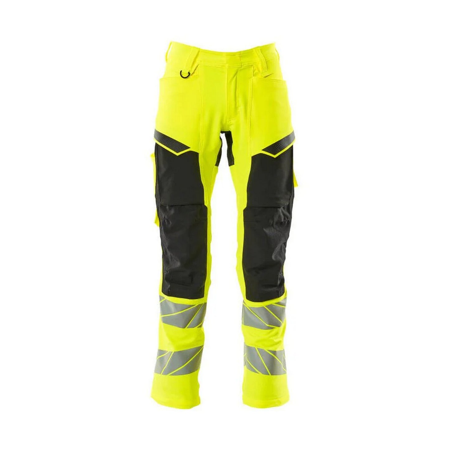 Hi Vis Yellow-Black - Front - Mascot Mens Accelerate Safe Knee Pad Pockets Trousers