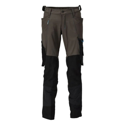 Dark Anthracite-Black - Front - Mascot Mens Advanced Knee Pad Pockets Work Trousers