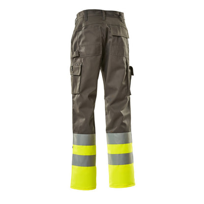 Anthracite-Yellow - Back - Mascot Mens Patos Safe Complete Hi-Vis Work Trousers