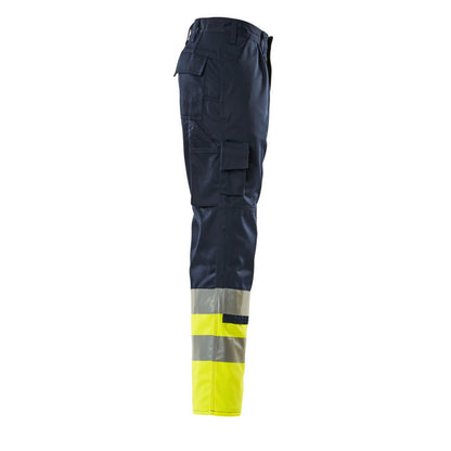 Navy-Yellow - Side - Mascot Mens Patos Safe Complete Hi-Vis Work Trousers