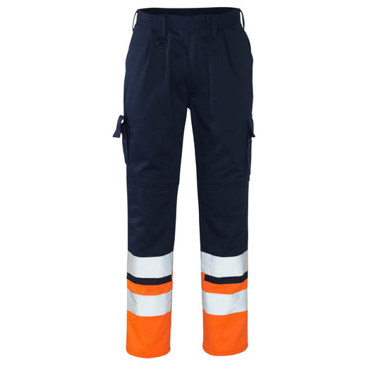 Navy-Orange - Front - Mascot Mens Patos Safe Complete Hi-Vis Work Trousers