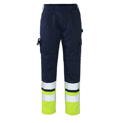 Navy-Yellow - Front - Mascot Mens Patos Safe Complete Hi-Vis Work Trousers