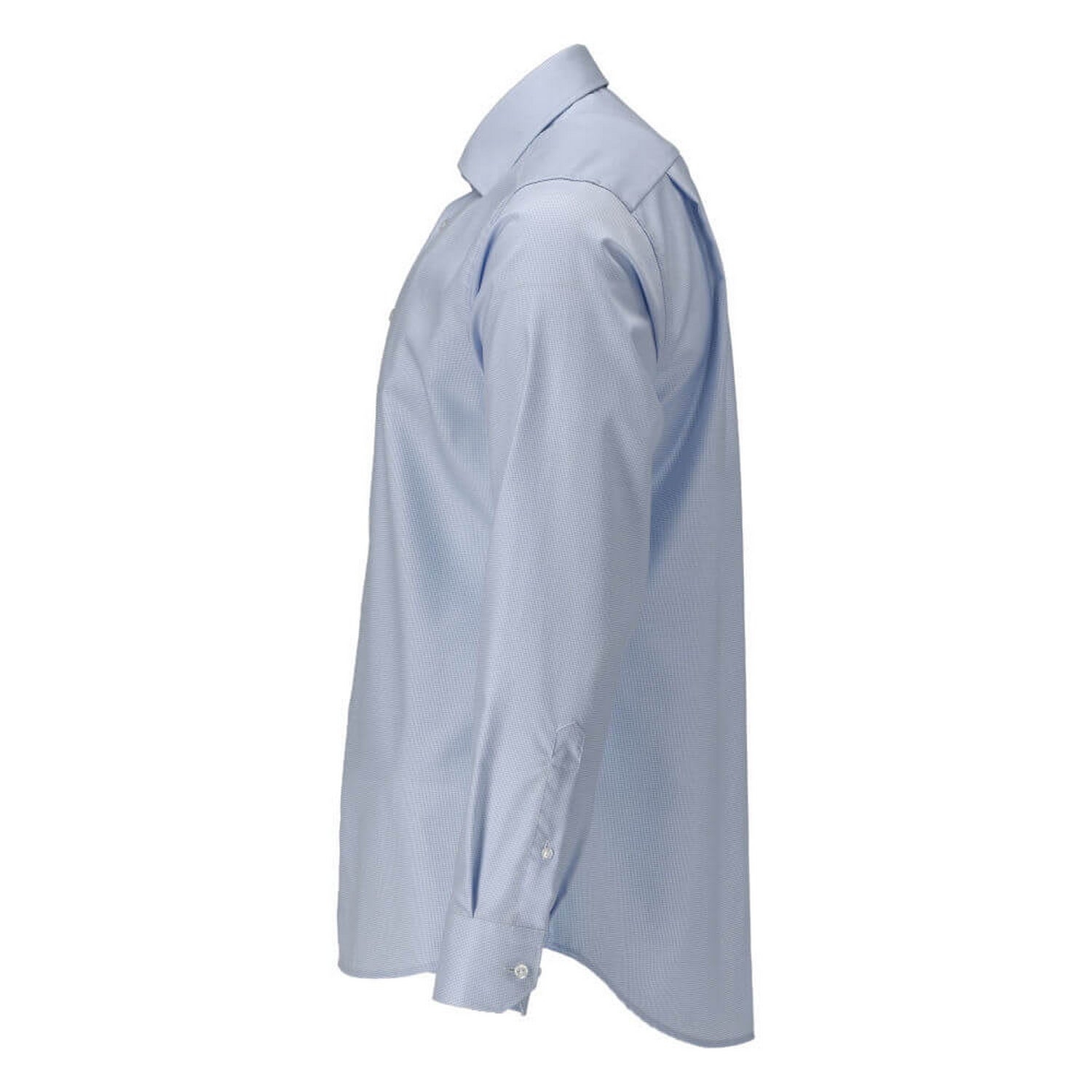 Light Blue-White - Side - Mascot Mens Frontline Checked Modern Shirt