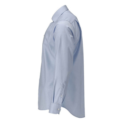Light Blue-White - Side - Mascot Mens Frontline Checked Modern Shirt