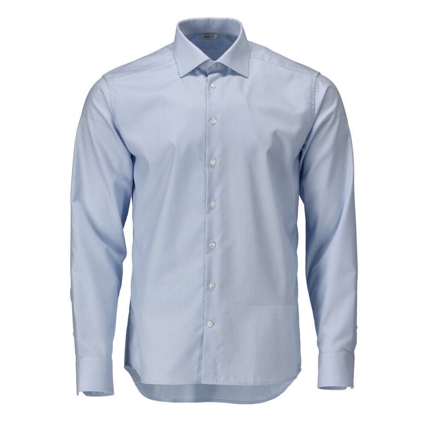 Light Blue-White - Front - Mascot Mens Frontline Checked Modern Shirt