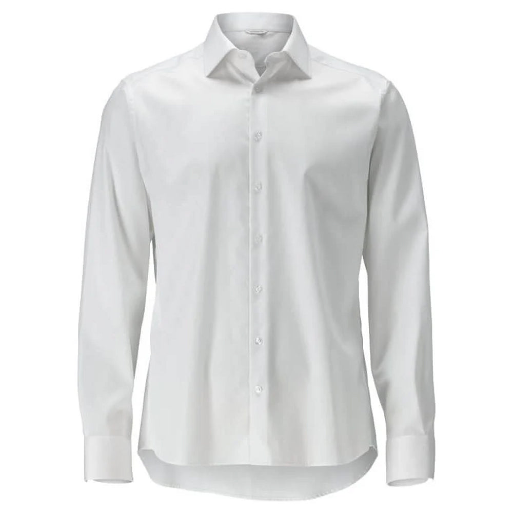 White - Front - Mascot Mens Frontline Poplin Slim Shirt