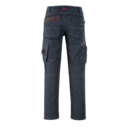 Dark Navy - Back - Mascot Mens Rhodos Frontline Reflection Work Trousers