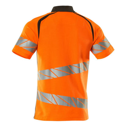Hi Vis Orange-Dark Anthracite - Back - Mascot Mens Accelerate Safe Hi-Vis Polo Shirt