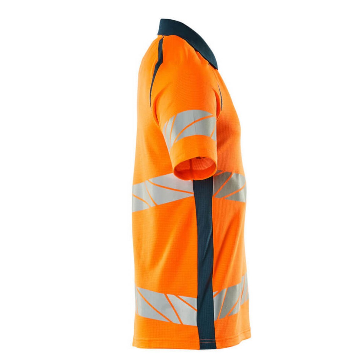 Hi Vis Orange-Dark Petroleum - Side - Mascot Mens Accelerate Safe Hi-Vis Polo Shirt
