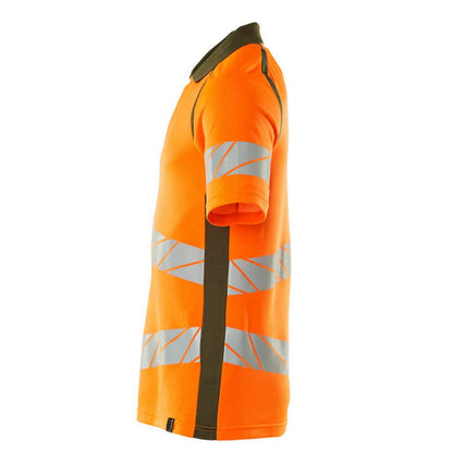Hi Vis Orange-Moss Green - Lifestyle - Mascot Mens Accelerate Safe Hi-Vis Polo Shirt