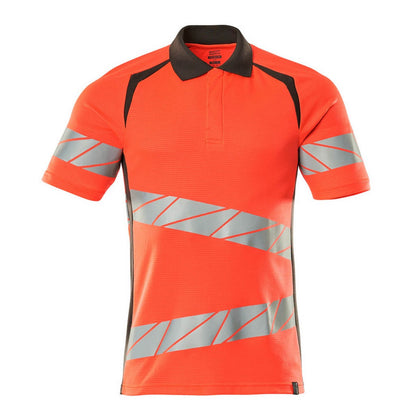Hi Vis Red-Dark Anthracite - Front - Mascot Mens Accelerate Safe Hi-Vis Polo Shirt