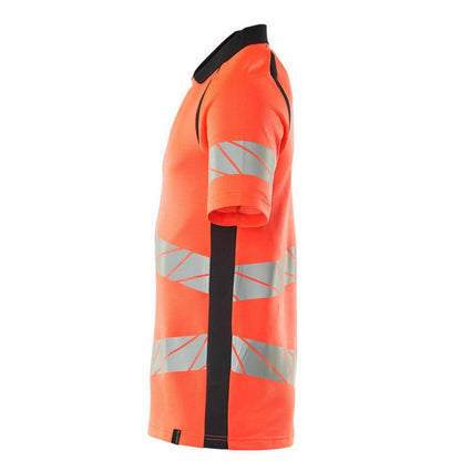 Hi Vis Red-Dark Navy - Lifestyle - Mascot Mens Accelerate Safe Hi-Vis Polo Shirt