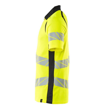 Hi Vis Yellow-Dark Navy - Lifestyle - Mascot Mens Accelerate Safe Hi-Vis Polo Shirt