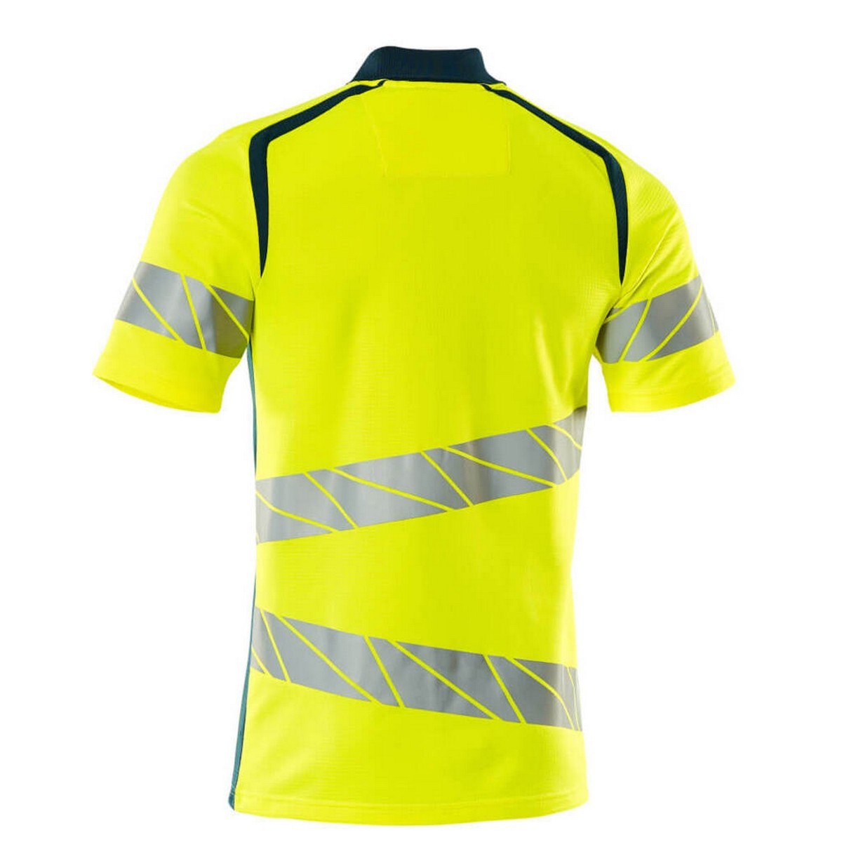 Hi Vis Yellow-Dark Petroleum - Back - Mascot Mens Accelerate Safe Hi-Vis Polo Shirt