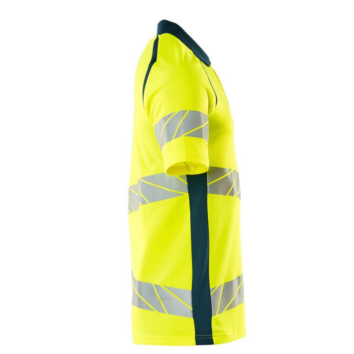 Hi Vis Yellow-Dark Petroleum - Side - Mascot Mens Accelerate Safe Hi-Vis Polo Shirt