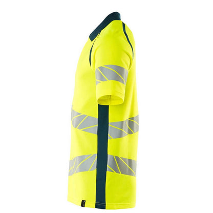 Hi Vis Yellow-Dark Petroleum - Lifestyle - Mascot Mens Accelerate Safe Hi-Vis Polo Shirt