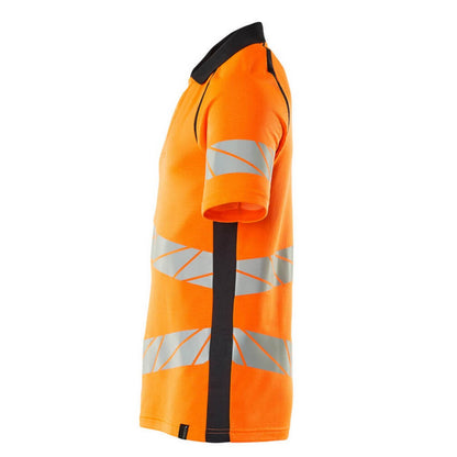 Hi Vis Orange-Dark Navy - Lifestyle - Mascot Mens Accelerate Safe Hi-Vis Polo Shirt