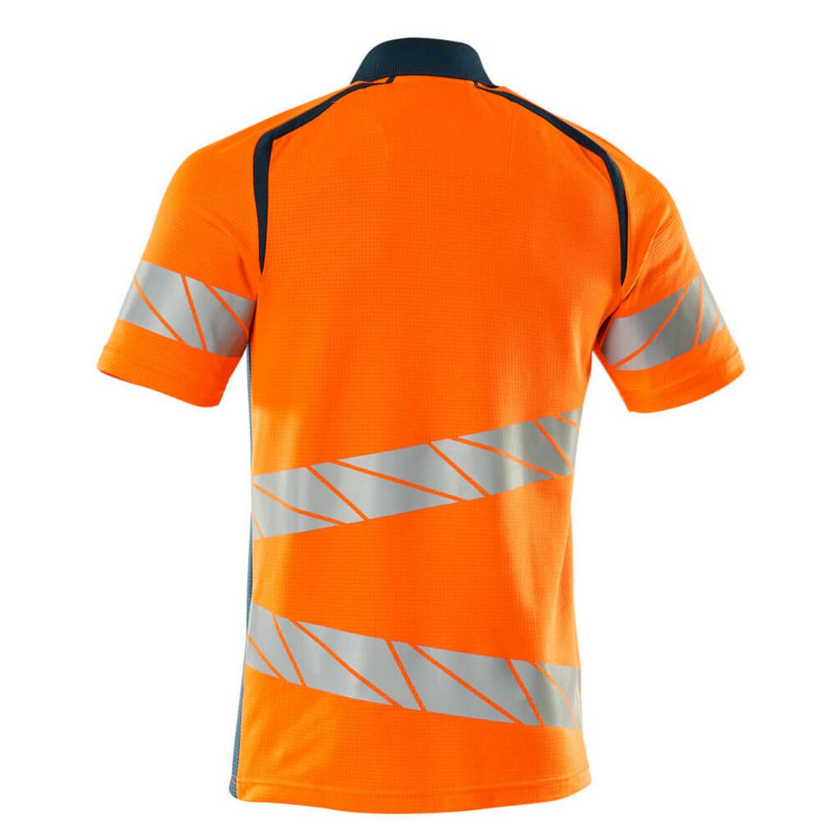 Hi Vis Orange-Dark Petroleum - Back - Mascot Mens Accelerate Safe Hi-Vis Polo Shirt