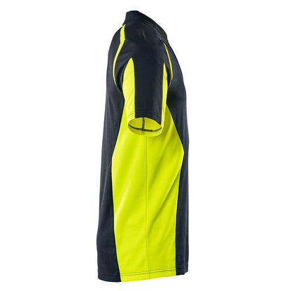 Dark Navy-Yellow - Side - Mascot Mens Accelerate Safe Hi-Vis Polo Shirt