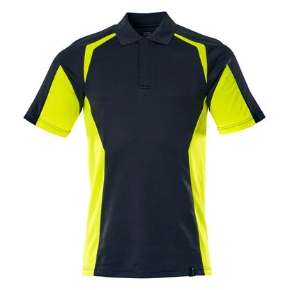 Dark Navy-Hi Vis Yellow - Front - Mascot Mens Accelerate Safe Hi-Vis Polo Shirt