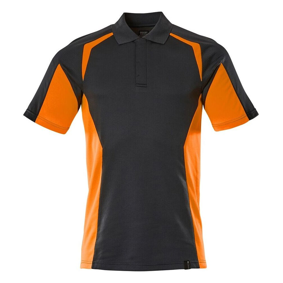 Dark Navy-Orange - Front - Mascot Mens Accelerate Safe Hi-Vis Polo Shirt