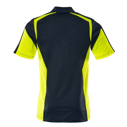 Dark Navy-Yellow - Back - Mascot Mens Accelerate Safe Hi-Vis Polo Shirt