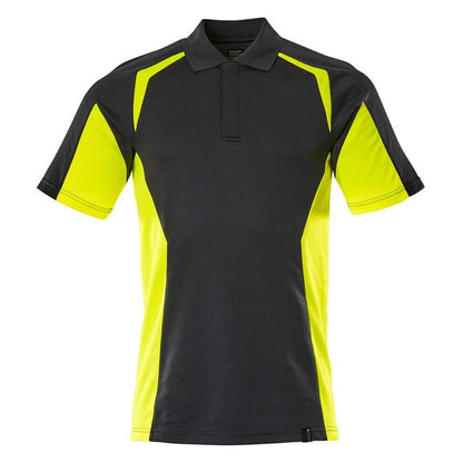 Black-Yellow - Front - Mascot Mens Accelerate Safe Hi-Vis Polo Shirt