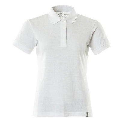 White - Front - Mascot Womens-Ladies Crossover Polo Shirt