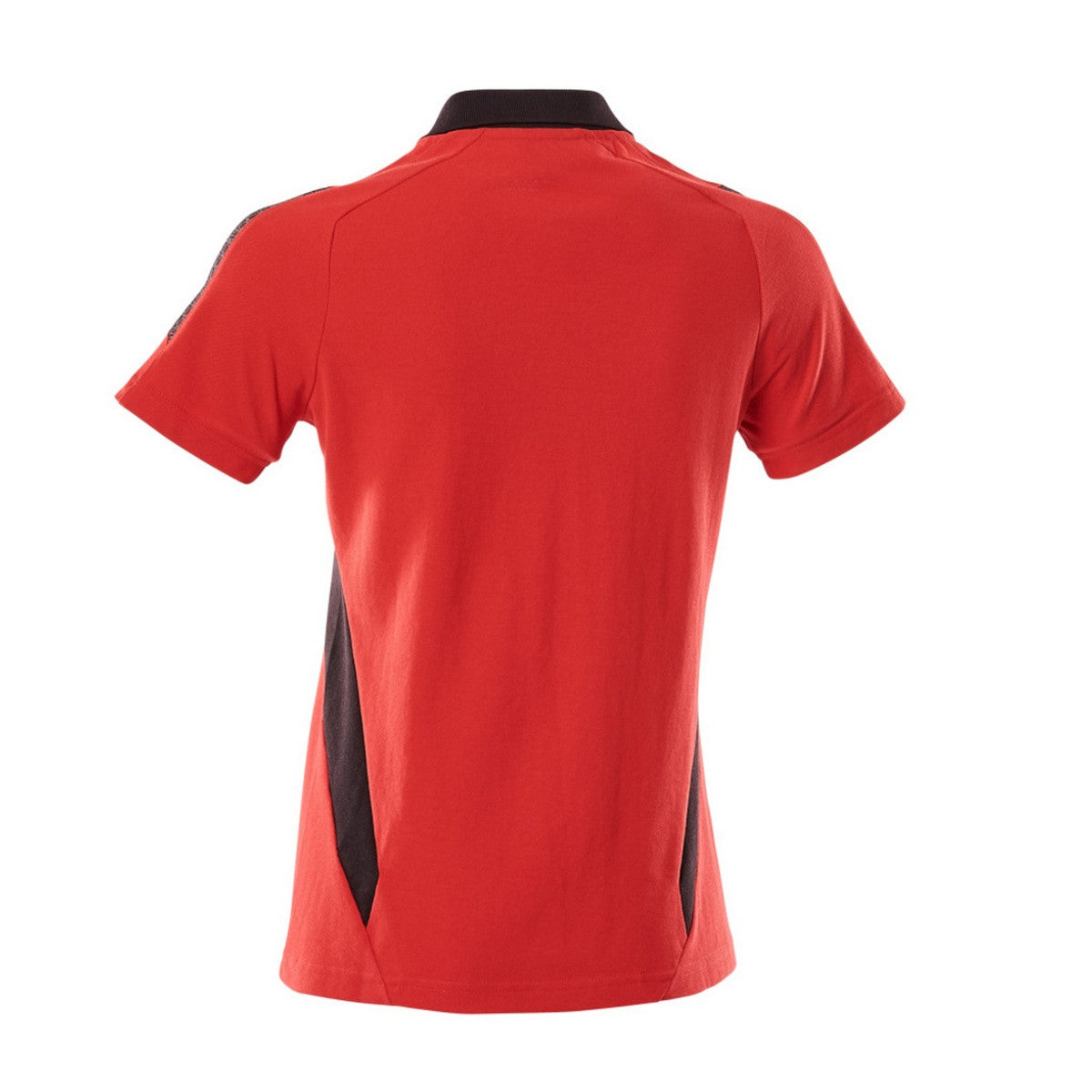 Traffic Red-Black - Back - Mascot Womens-Ladies Accelerate Polo Shirt