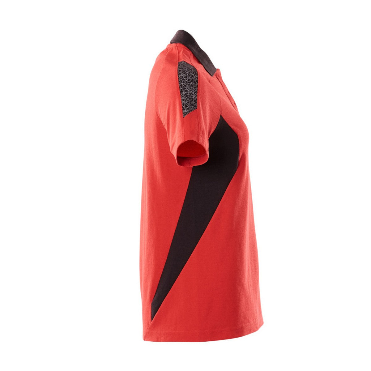 Traffic Red-Black - Side - Mascot Womens-Ladies Accelerate Polo Shirt