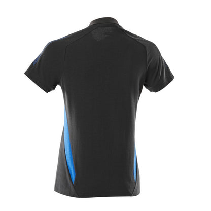 Dark Navy-Azure Blue - Back - Mascot Womens-Ladies Accelerate Polo Shirt