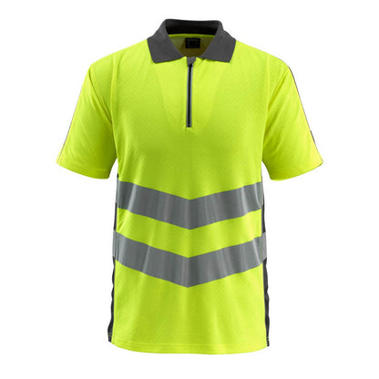 Hi Vis Yellow-Dark Anthracite - Front - Mascot Mens Murton Safe Supreme Hi-Vis Polo Shirt