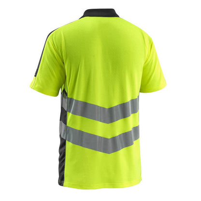 Hi Vis Yellow-Dark Anthracite - Back - Mascot Mens Murton Safe Supreme Hi-Vis Polo Shirt