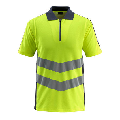 Hi Vis Yellow-Dark Navy - Front - Mascot Mens Murton Safe Supreme Hi-Vis Polo Shirt