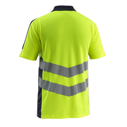 Hi Vis Yellow-Dark Navy - Back - Mascot Mens Murton Safe Supreme Hi-Vis Polo Shirt