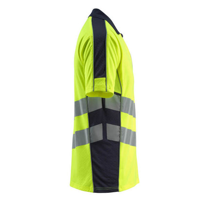 Hi Vis Yellow-Dark Navy - Side - Mascot Mens Murton Safe Supreme Hi-Vis Polo Shirt