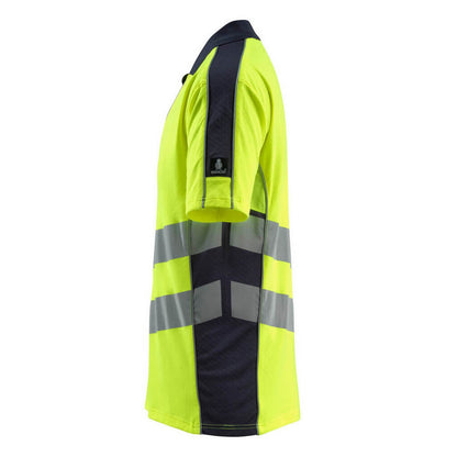 Hi Vis Yellow-Dark Navy - Lifestyle - Mascot Mens Murton Safe Supreme Hi-Vis Polo Shirt