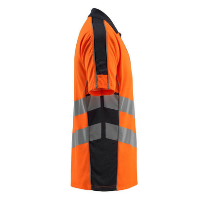 Hi Vis Orange-Dark Navy - Side - Mascot Mens Murton Safe Supreme Hi-Vis Polo Shirt