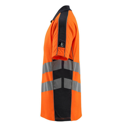 Hi Vis Orange-Dark Navy - Lifestyle - Mascot Mens Murton Safe Supreme Hi-Vis Polo Shirt