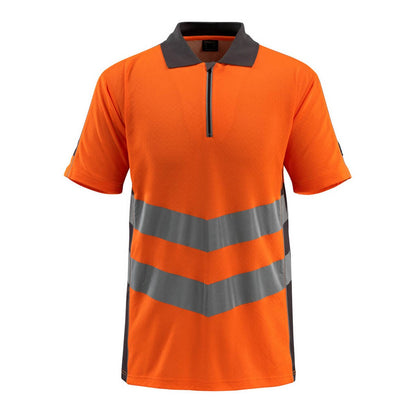 Hi Vis Orange-Dark Anthracite - Front - Mascot Mens Murton Safe Supreme Hi-Vis Polo Shirt