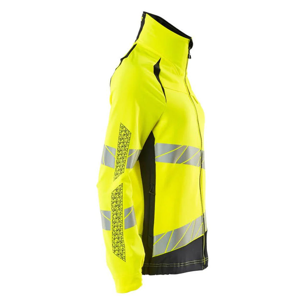 Hi Vis Yellow-Dark Navy - Back - Mascot Womens-Ladies Accelerate Safe Hi-Vis Jacket