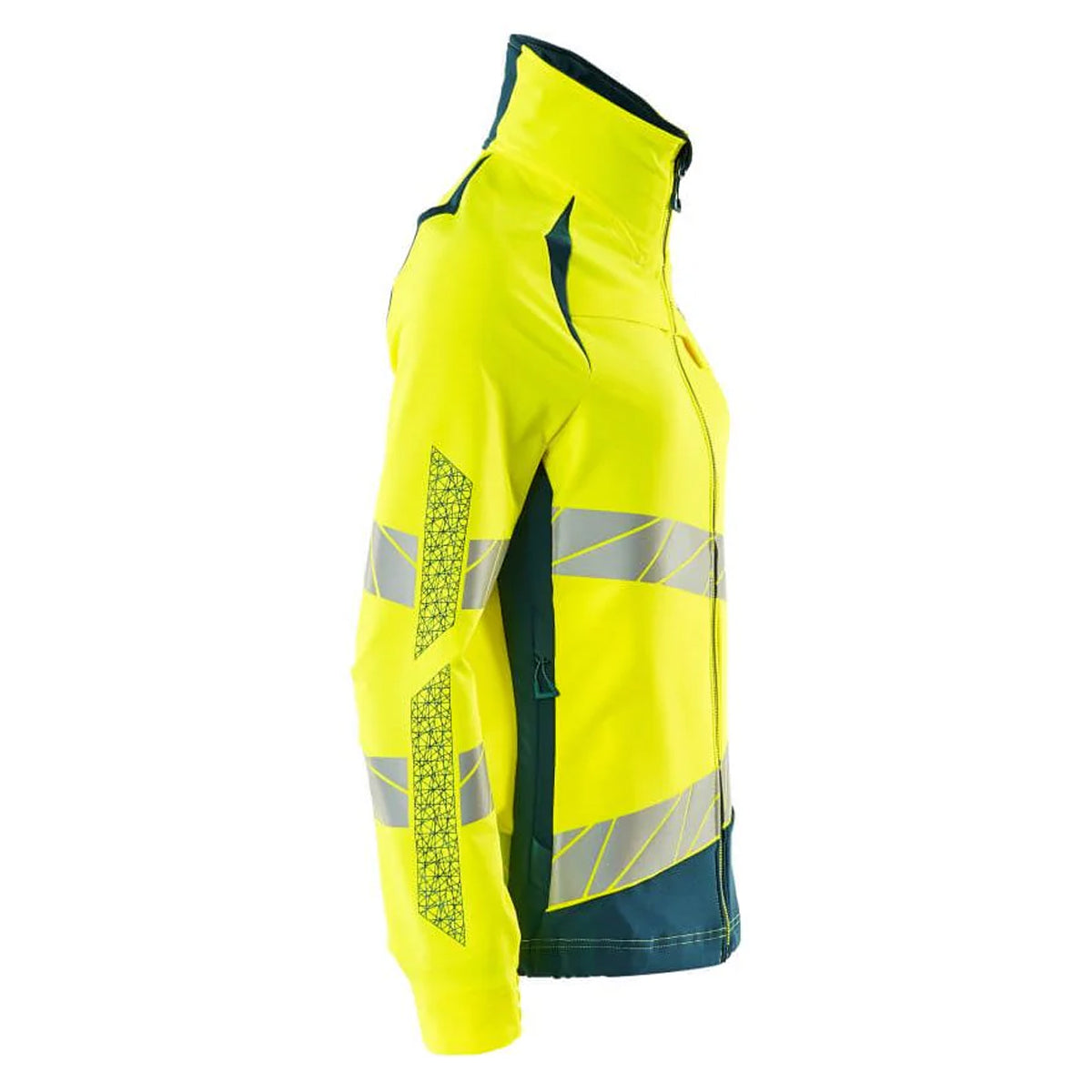 Hi Vis Yellow-Dark Petroleum - Back - Mascot Womens-Ladies Accelerate Safe Hi-Vis Jacket