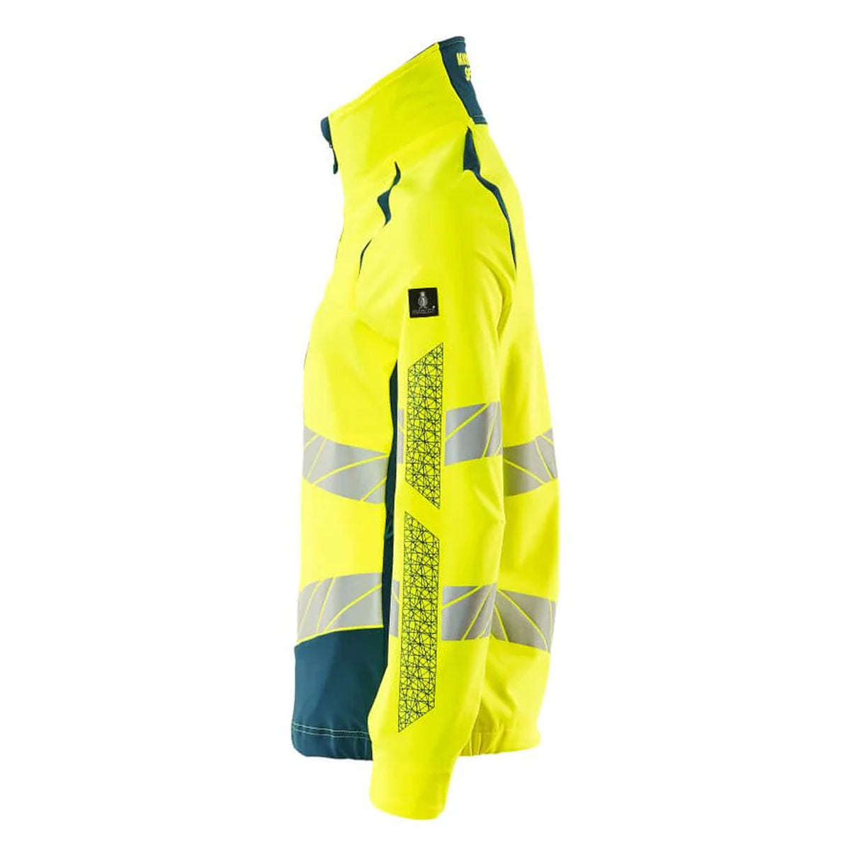 Hi Vis Yellow-Dark Petroleum - Side - Mascot Womens-Ladies Accelerate Safe Hi-Vis Jacket