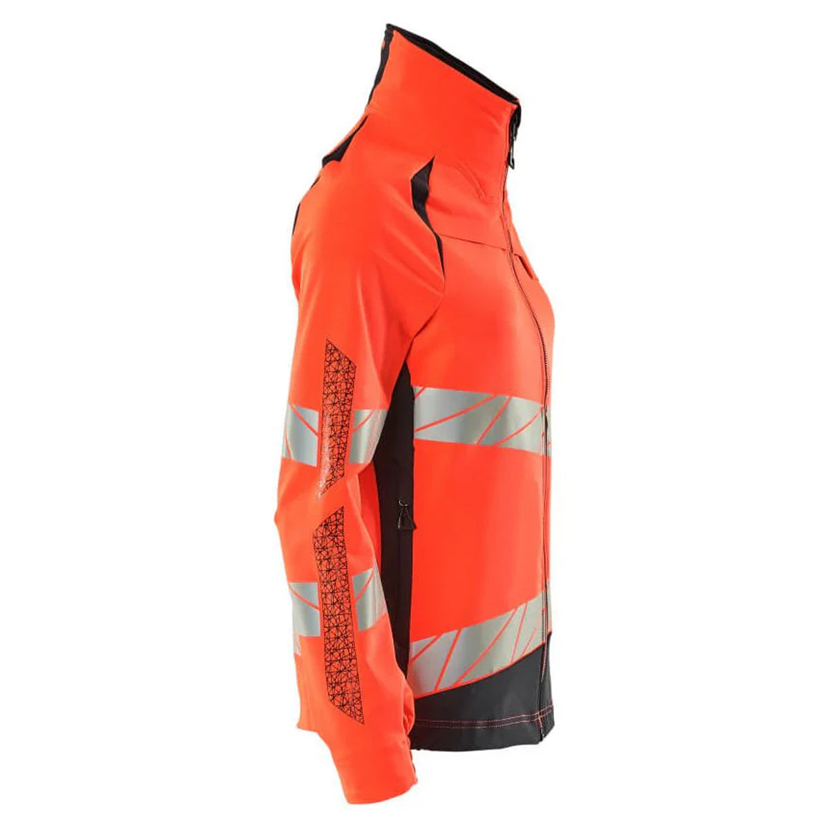 Hi Vis Orange-Dark Navy - Back - Mascot Womens-Ladies Accelerate Safe Hi-Vis Jacket