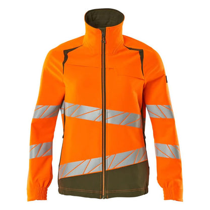 Hi Vis Orange-Moss Green - Front - Mascot Womens-Ladies Accelerate Safe Hi-Vis Jacket